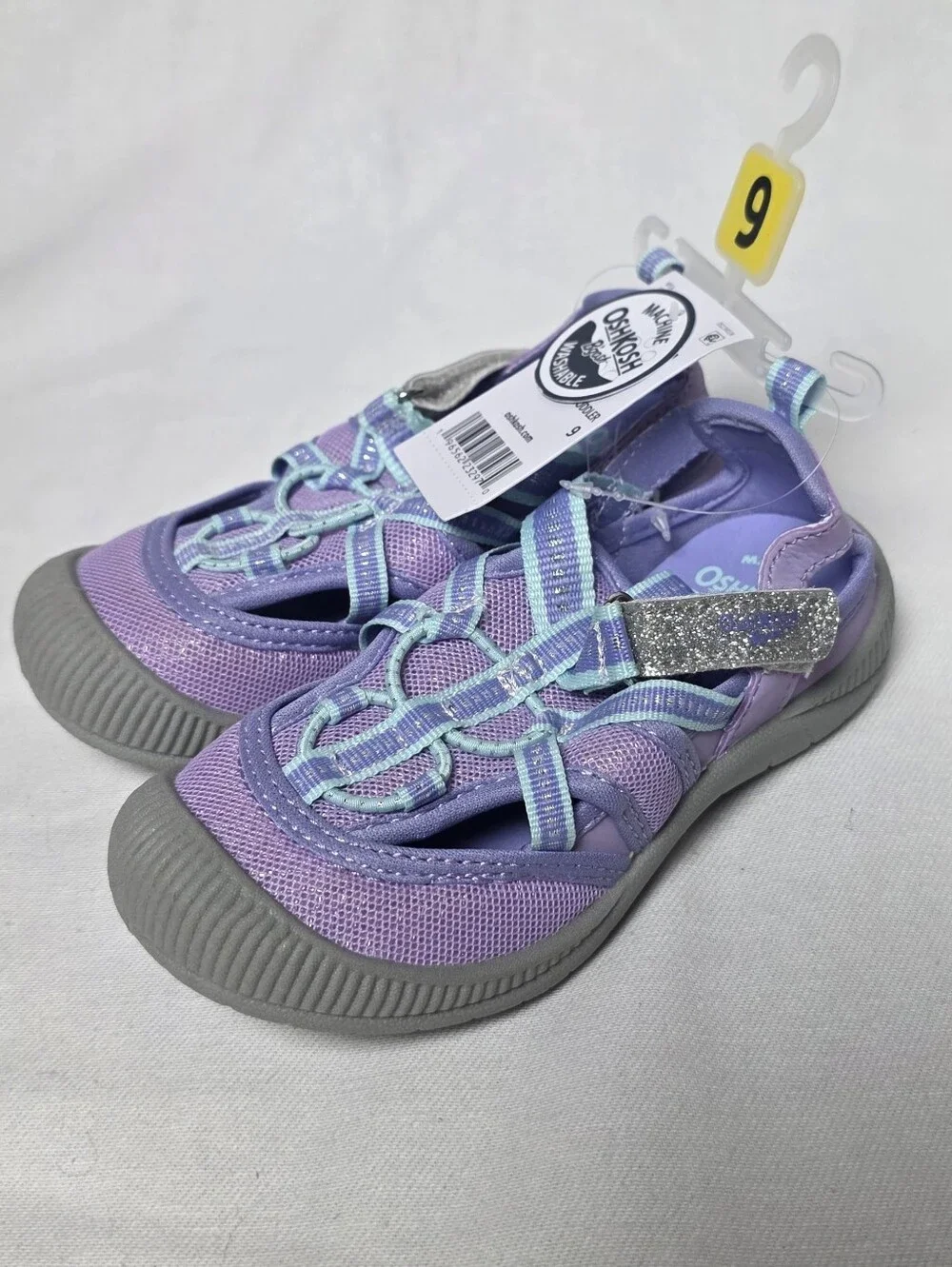 OshKosh B'gosh Washable Lilac & Aqua Kids Close Toed Sandal - Size 9